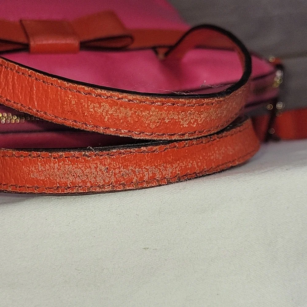 Kate Spade Pink and Orange Leather Satchel Crossbody Bag